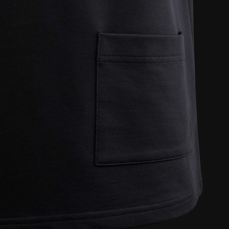Свободна мъжка тениска с джобове - Classic Black - 05
