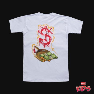 Бяла Детска Тениска за Момчета - Dirty Money