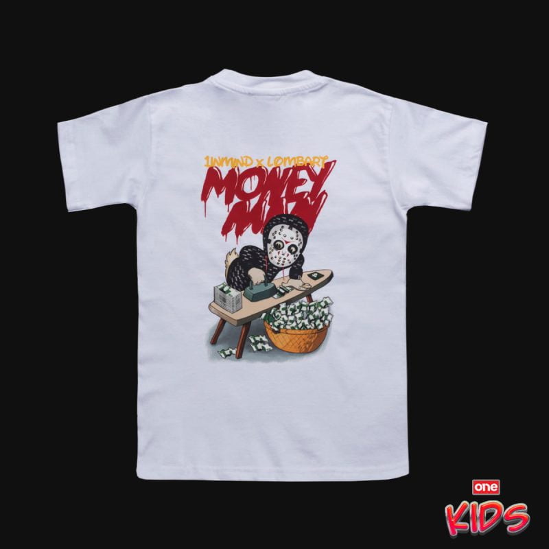 Бяла Детска Тениска за Момчета - Money Man