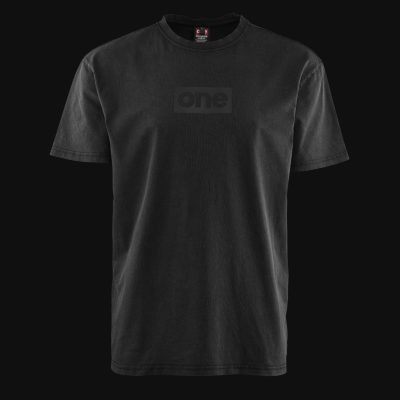 Tricou Negru Oversize - Faded Fit One