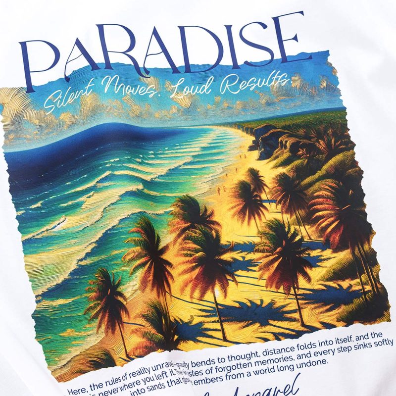 Tricou alb Regular-Fit Bărbaţi - Paradise One - 02