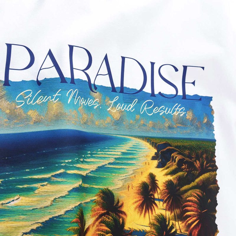Tricou alb Regular-Fit Bărbaţi - Paradise One - 08