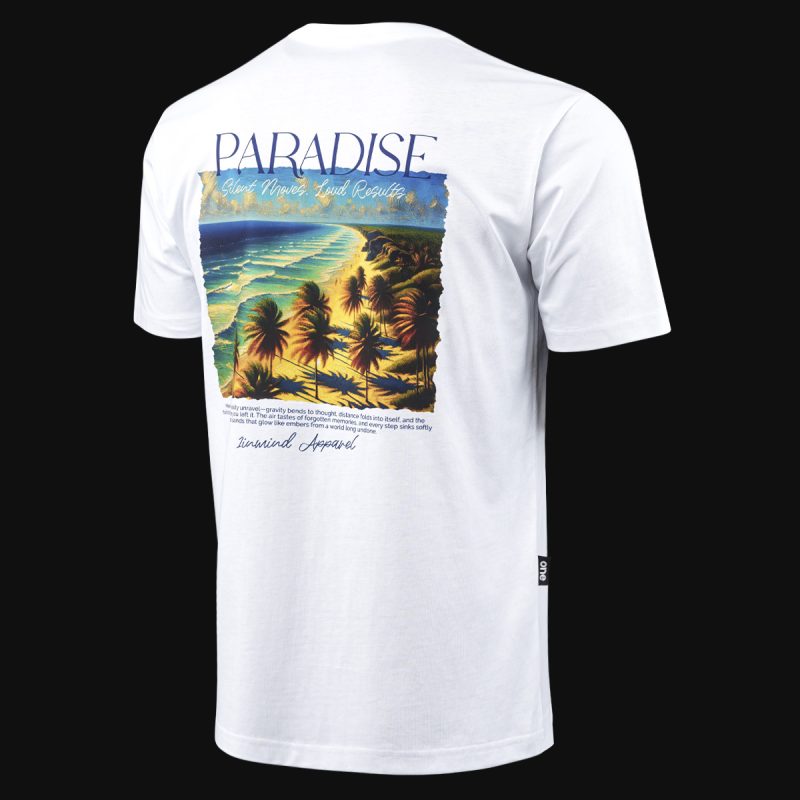 Tricou alb Regular-Fit Bărbaţi - Paradise One