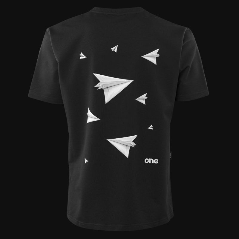 Tricou premium negru Bărbaţi - Paper Flight - 04
