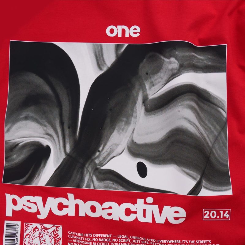 Tricou roșu Slim-Fit Bărbaţi - Psychoactive - 02