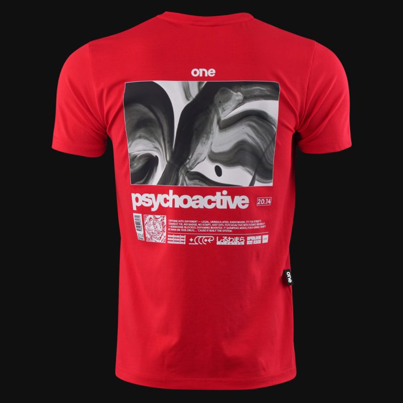 Tricou roșu Slim-Fit Bărbaţi - Psychoactive - 05