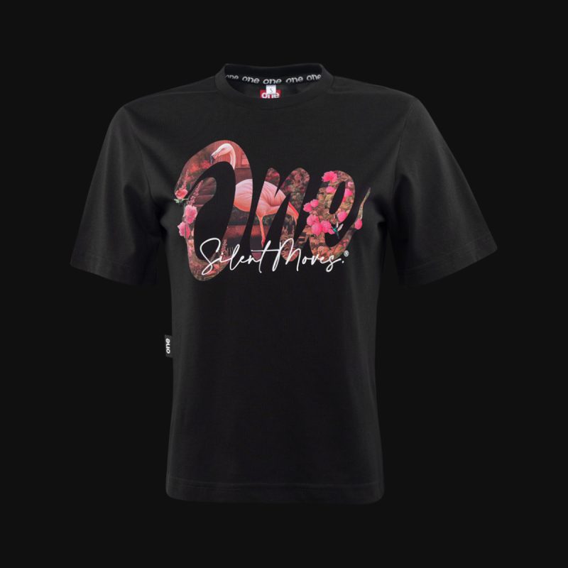 Tricou Negru Femei Flamingo Whisper