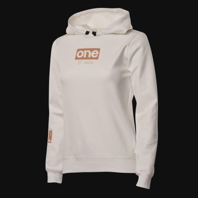 Hanorac damă alb slim-fit din fleece cu glugă - G-One