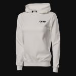 Hanorac damă alb slim-fit din fleece cu glugă - White Classics