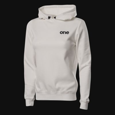 Hanorac damă alb slim-fit din fleece cu glugă - White Classics