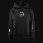 Hanorac damă negru regular-fit și glugă - Circle Vision