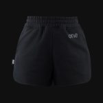 Pantaloni scurți din bumbac femei - Curved-fit - Stealth Black - 02