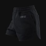 Pantaloni scurți din bumbac femei - Curved-fit - Stealth Black
