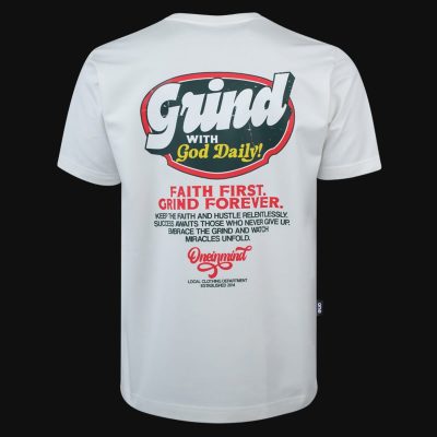 Tricou alb Regular-Fit Bărbaţi - Grind-G