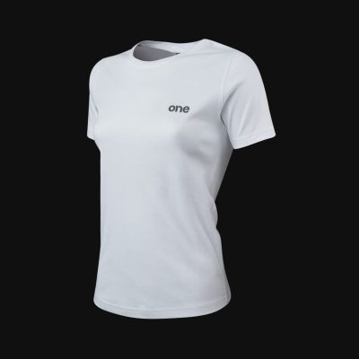 Tricou sport slim-fit din bumbac femei - Core White