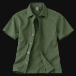 Cămașă tip overshirt cu mânecă scurtă - Olive Comfort