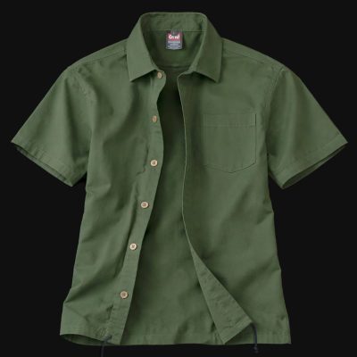Cămașă tip overshirt cu mânecă scurtă - Olive Comfort