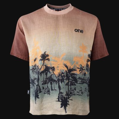 Tricou din in Regular Fit Palms One